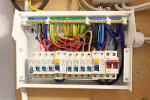 New electrical consumer unit/fuse board installed to replace a failed one.